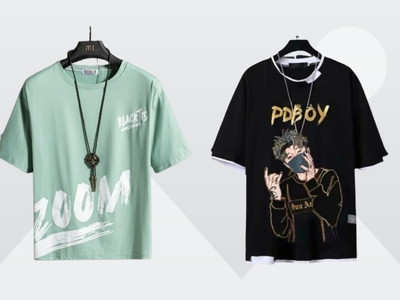 Printed Men Green T-Shirt