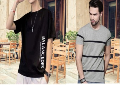 Ensemble Fashion Typography Men Round Neck Multicolor T-Shirt