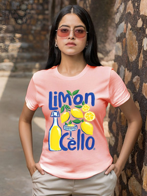 Parona Printed Women Round Neck Pink T-Shirt