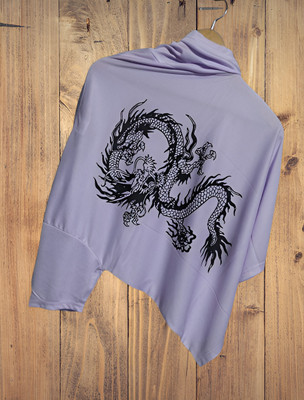 TEE TREE Geometric Print Men Round Neck Purple T-Shirt