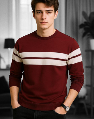 TrendShaper Solid Men Round Neck Maroon T-Shirt