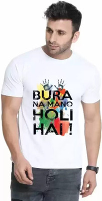 wike denimes Printed, Typography Men Round Neck White T-Shirt