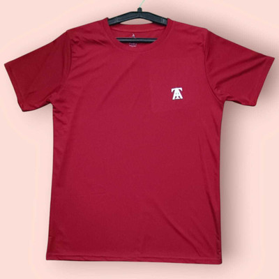 Toxic ADDICTION Solid Men Round Neck Maroon T-Shirt