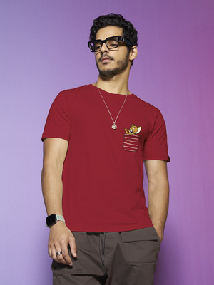 BEWAKOOF Graphic Print Men Round Neck Red T-Shirt