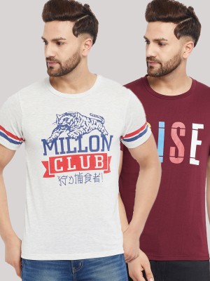 The Million Club Printed Men Round Neck White T-Shirt