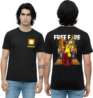 MH TREND Printed Men Round Neck Black T-Shirt