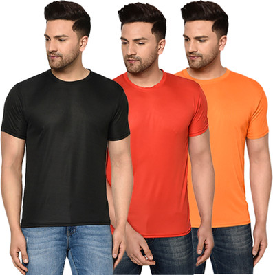 ACENTEO Solid Men Round Neck Multicolor T-Shirt