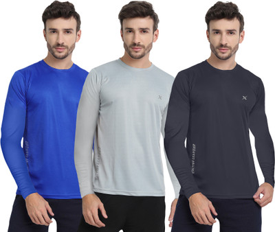 FTX Solid Men Round Neck Multicolor T-Shirt