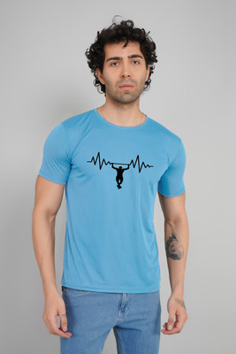 FABVIO PLUS Printed Men Round Neck Pink T-Shirt
