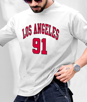 Nxtwin Printed Men Round Neck White T-Shirt