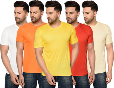 ACENTEO Solid Men Round Neck Multicolor T-Shirt