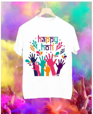 GPGX Printed Men Round Neck White T-Shirt