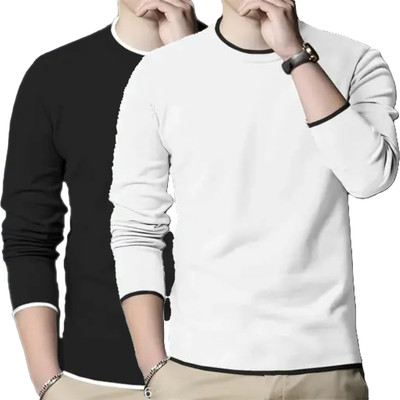 DIAZ Solid Men Round Neck Multicolor T-Shirt