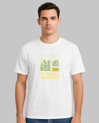 Velvawear Printed Men Round Neck White T-Shirt