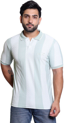 James Hamilton Printed Men Polo Neck Light Green, White T-Shirt