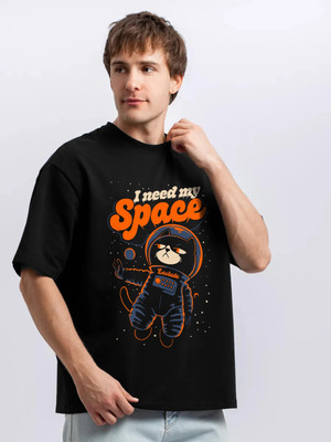 Leotude Printed Men Round Neck Black T-Shirt