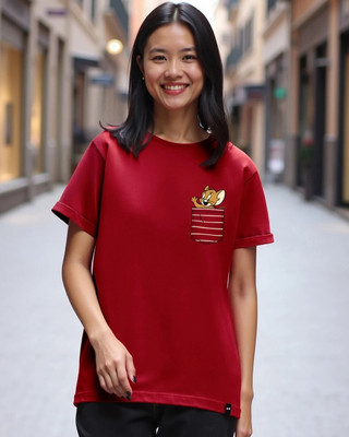 BEWAKOOF Graphic Print Women Round Neck Red T-Shirt
