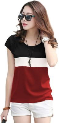 True Basket Casual Color Block Women Multicolor Top