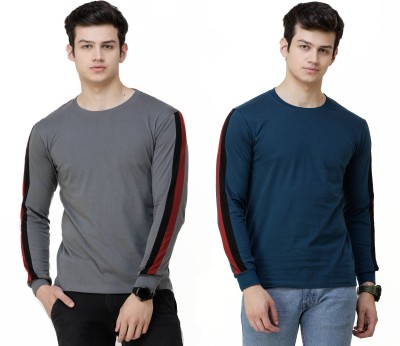 HouseOfCommon Solid Men Round Neck Multicolor T-Shirt