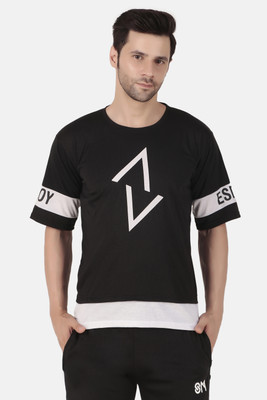 Expert Choice Printed Men Round Neck Black T-Shirt
