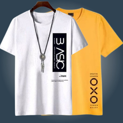 Printed Men White, Yellow T-Shirt