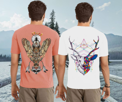 Parona Printed Men Round Neck Pink, White T-Shirt
