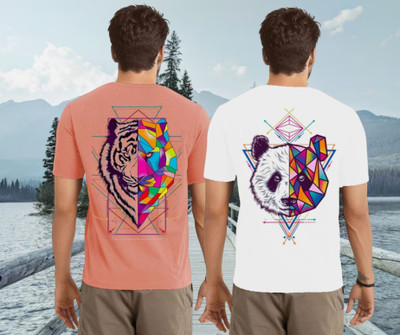 Parona Graphic Print Men Round Neck Pink, White T-Shirt