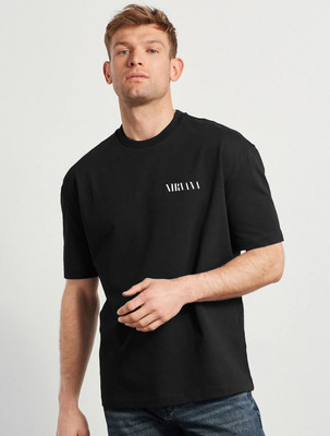 Moda Rapido Printed Men Round Neck Black, White T-Shirt