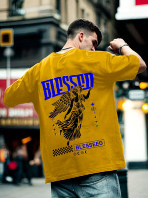 Manly Tees Printed Men Round Neck Yellow T-Shirt