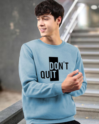 TEESHACK Printed, Typography Men Round Neck Blue T-Shirt