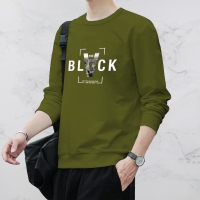 RK CLOTHING Printed Men Round Neck Dark Green T-Shirt