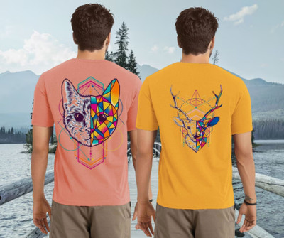 Parona Graphic Print Men Round Neck Pink, Yellow T-Shirt
