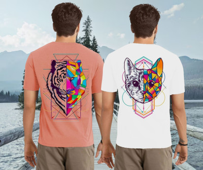 Parona Printed Men Round Neck Pink, White T-Shirt