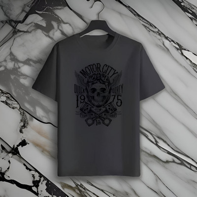 Printed Men Grey T-Shirt