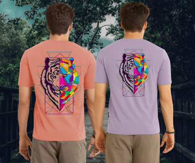 Kasendra Graphic Print Men Round Neck Pink, Purple T-Shirt