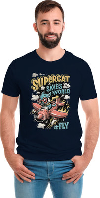 SmarTee Street Printed Men Round Neck Blue T-Shirt