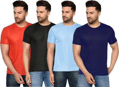 ACENTEO Solid Men Round Neck Multicolor T-Shirt