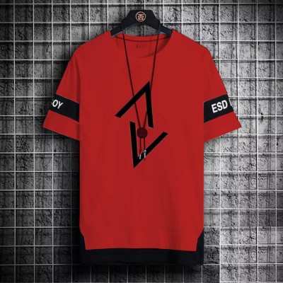 FASHIUM Printed Men Round Neck Red T-Shirt