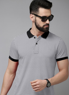 Billion Printed Men Polo Neck White T-Shirt