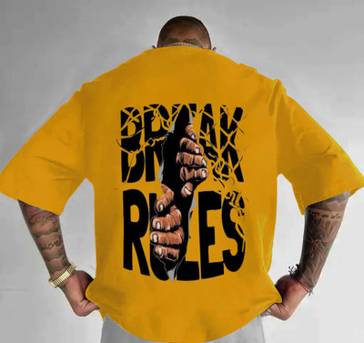 Zoomen Printed, Typography Men Round Neck Yellow T-Shirt