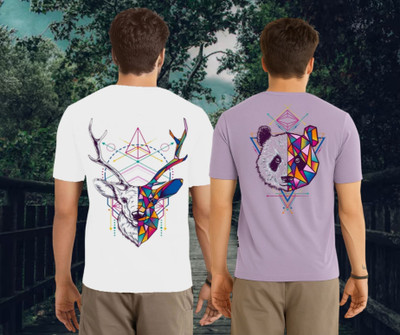 Kasendra Printed Men Round Neck White, Purple T-Shirt