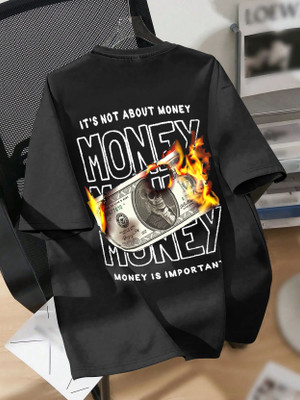 Manly Tees Printed Men Round Neck Black T-Shirt
