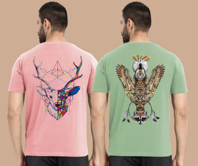Kasendra Graphic Print Men Round Neck Multicolor T-Shirt