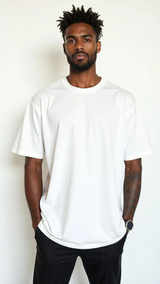 PrintingPixels Solid Men Round Neck White T-Shirt