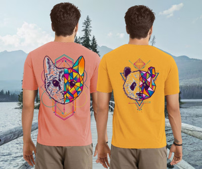 Parona Printed Men Round Neck Pink, Yellow T-Shirt