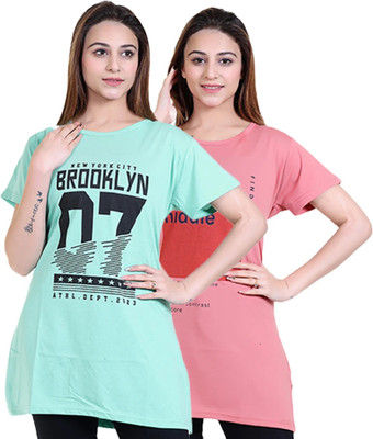 RG BY SS CLOTHING Printed Women Round Neck Multicolor T-Shirt