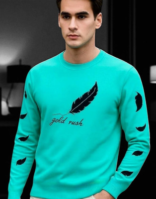 Autna Printed Men Round Neck Green T-Shirt