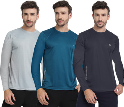 FTX Solid Men Round Neck Multicolor T-Shirt