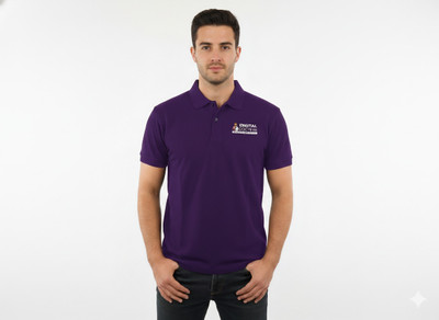 SOUNIK SDS Solid Men Polo Neck Purple T-Shirt