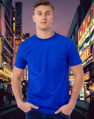 richapparel Solid Men Round Neck Dark Blue T-Shirt